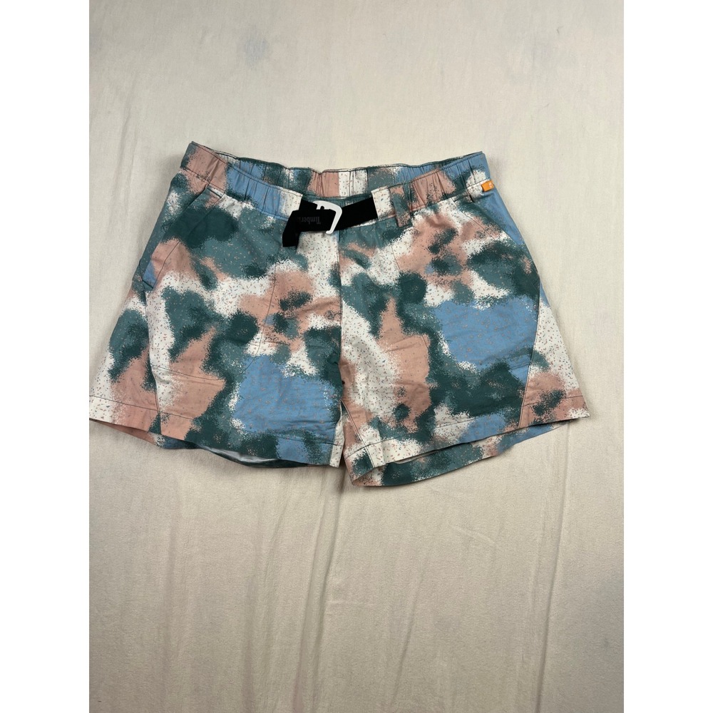 Timberland Women‎ Abstract Camo Utility Shorts Blue Pink Belted TB0A25XW Small